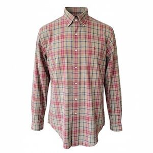 Ralph Lauren XL Button Down Shirt Plaid Long Sleeve 100% Cotton Casual, Y2K